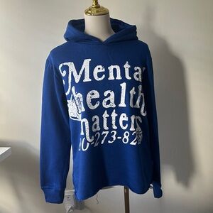 Mental Health Matters cropped Hoodie with White Text Euphoric 777 unisex